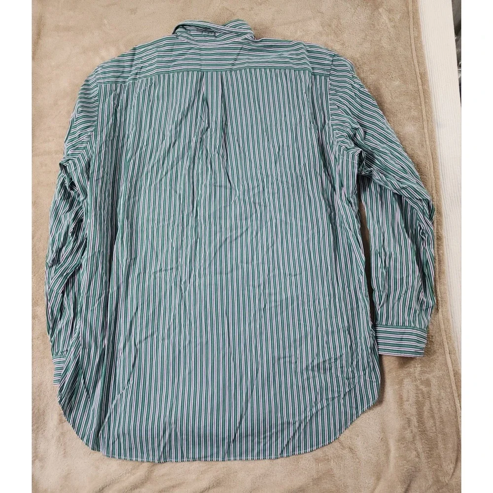 Vintage Polo Ralph Lauren Classic Fit Shirt Mens 2XLT Tall Green Striped L/S EUC